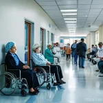 우루과이 건강 보험 제도 - **Prompt 1: Accessible Public Healthcare in Uruguay**
A bustling yet orderly scene inside a mode...