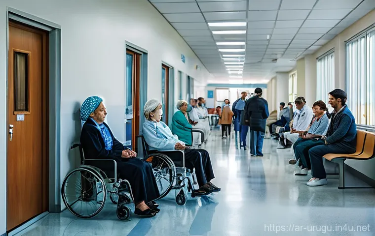 우루과이 건강 보험 제도 - **Prompt 1: Accessible Public Healthcare in Uruguay**
A bustling yet orderly scene inside a mode...